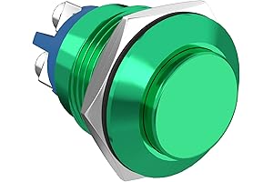 STARELO Push Button Toggle Switch, 16mm 5/8" Momentary, 1NO SPST, 250V AC...