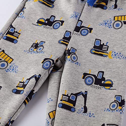Irsutey Toddler Boys Girls Cute Excavator Print Sports Pants Cotton Drawstring Casual Pants with Pockets3