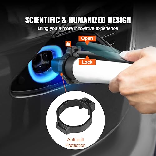 Miniatura 6 de VEVOR Adaptador de cargador J1772 a Tesla, 80 amperios 240 V CA, SAE J1772 adaptador de carga EV a enchufe Tesla, con bolsa de almacenamiento,