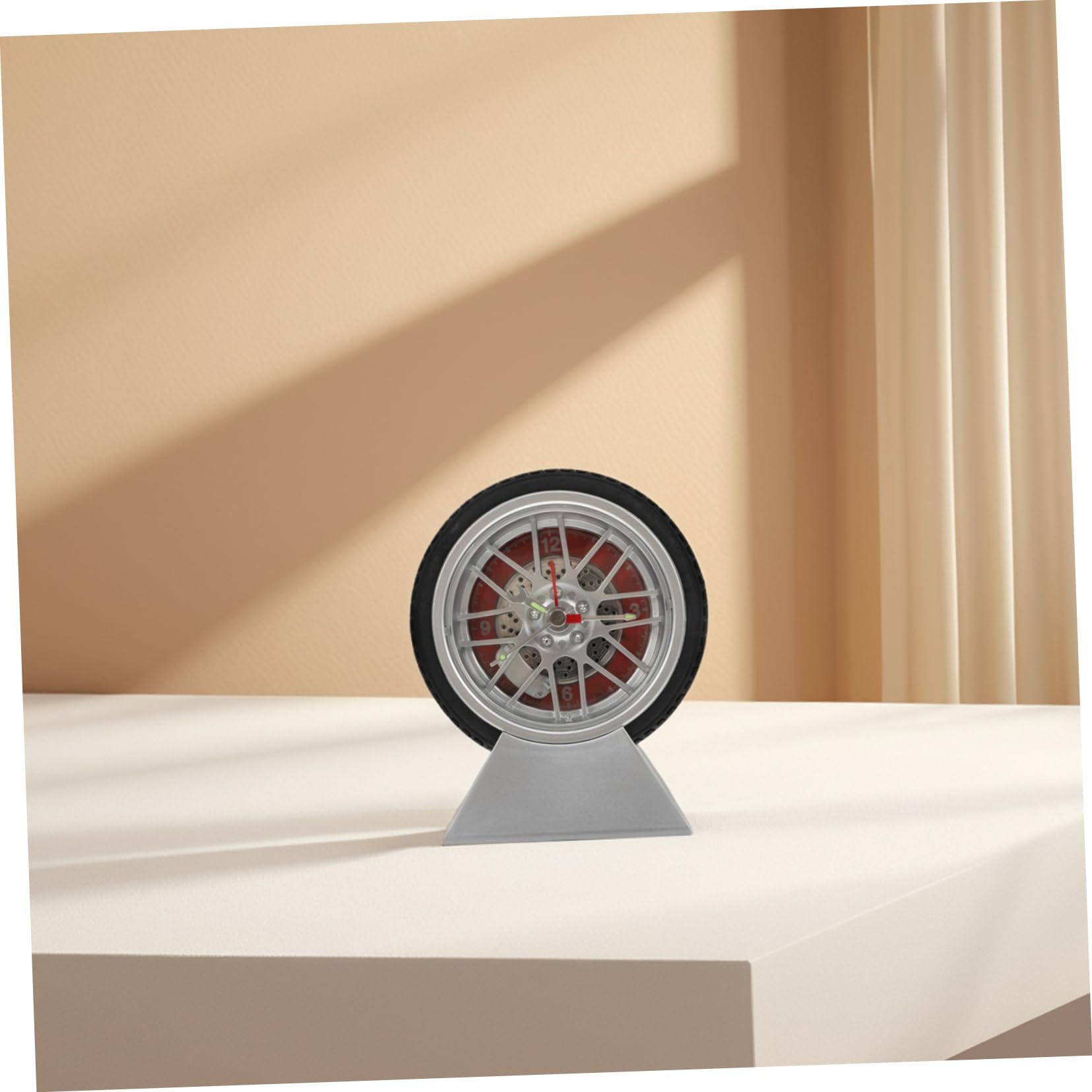 Healifty Reloj de Escritorio Neumático de Coche con Base, Cuarzo, Abs | Diseño Moderno y Detalle Preciso, para Dormitorio y Decoración del Hogar, Estilo Original
