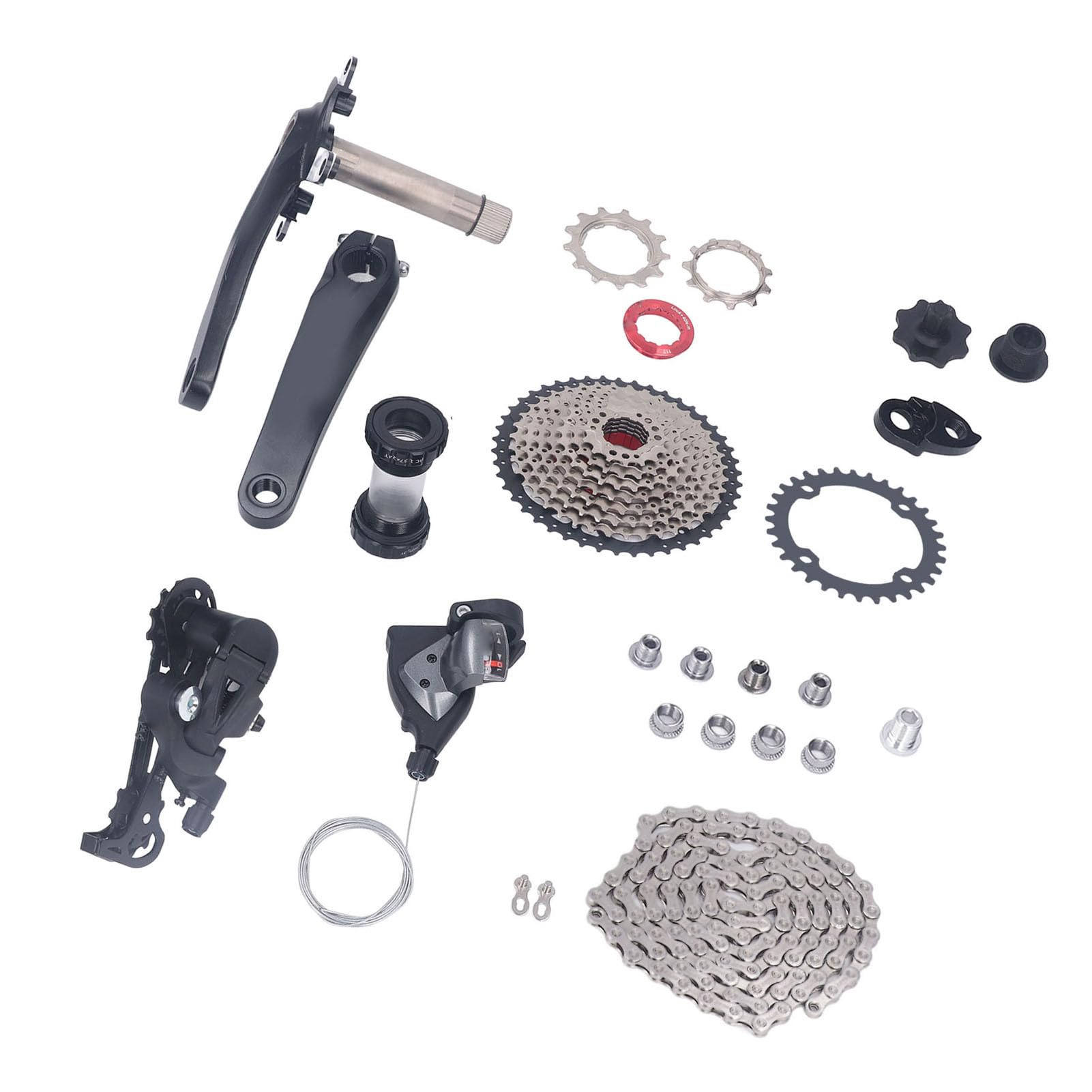 Generic 10-biegowa Grupa Sprzętowa Lekka Korba ze Stopu Aluminium do Rowerów Szosowych/górskich 2340g