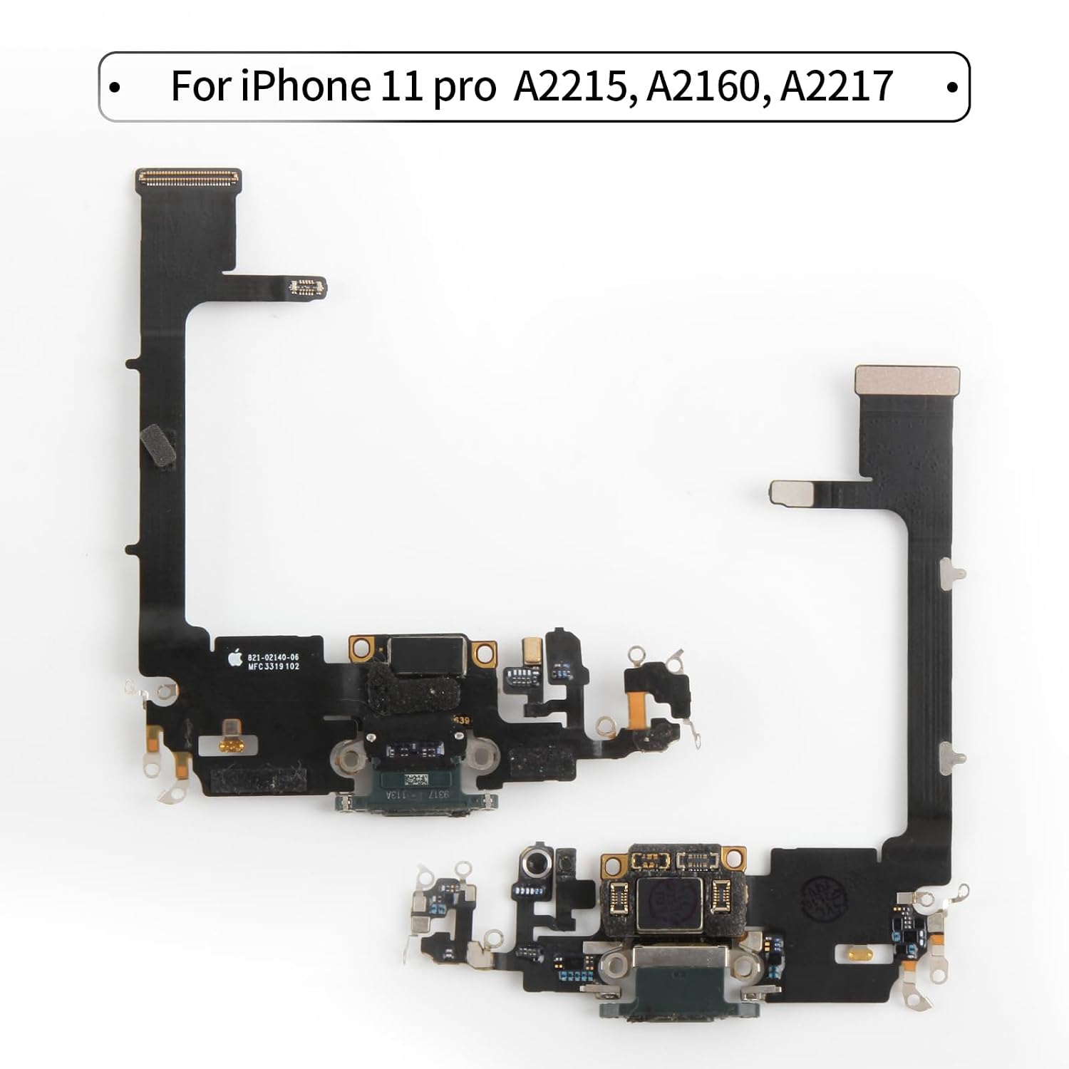for iPhone 11 Pro Charging Port Replacement (Matte Midnight Green) Lightning USB Dock Connector Flex Cable Assembly with Waterproof Tape Tool Kit for 11 pro A2215, A2160, A2217