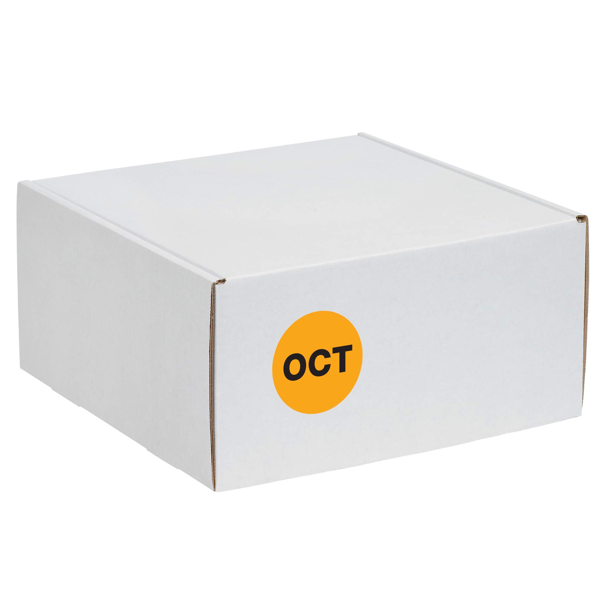 Tape Logic DL6746 Etiqueta circular de inventario de meses del año, leyenda "OCT", diámetro de 2 pulgadas, naranja fluorescente (rollo de 500)
