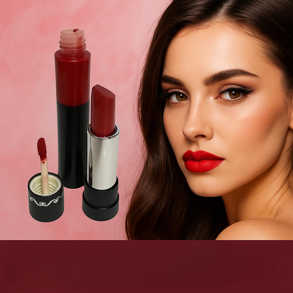 MEGAGA 2 in 1 Lipstick Blood Red (Matte)-picture-16
