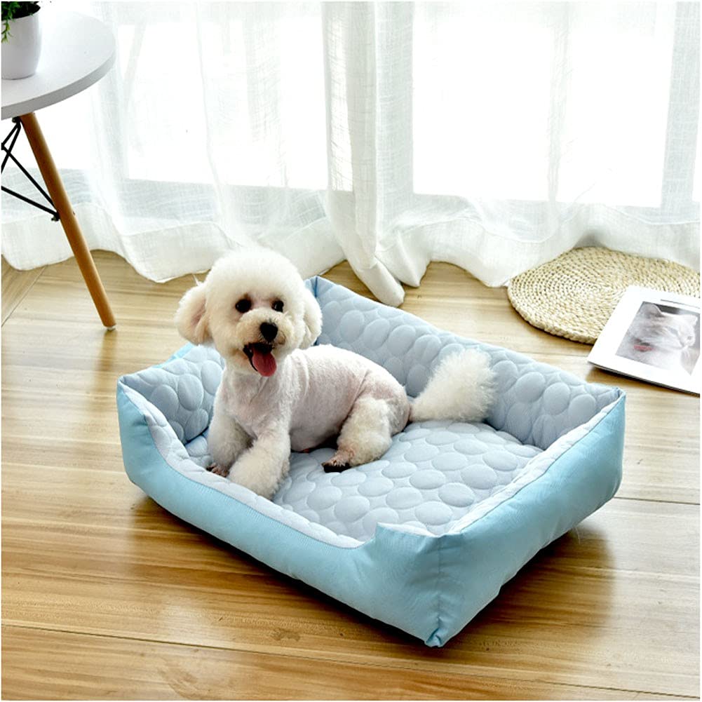 Coussin Rafraichissant pour Chien - Tapis Rafraichissant Chien - Paniers Et Mobilier pour Chiens - Idéal pour Chiens Et Chatspour Rester Au Frais Cet étéBlue-90cm