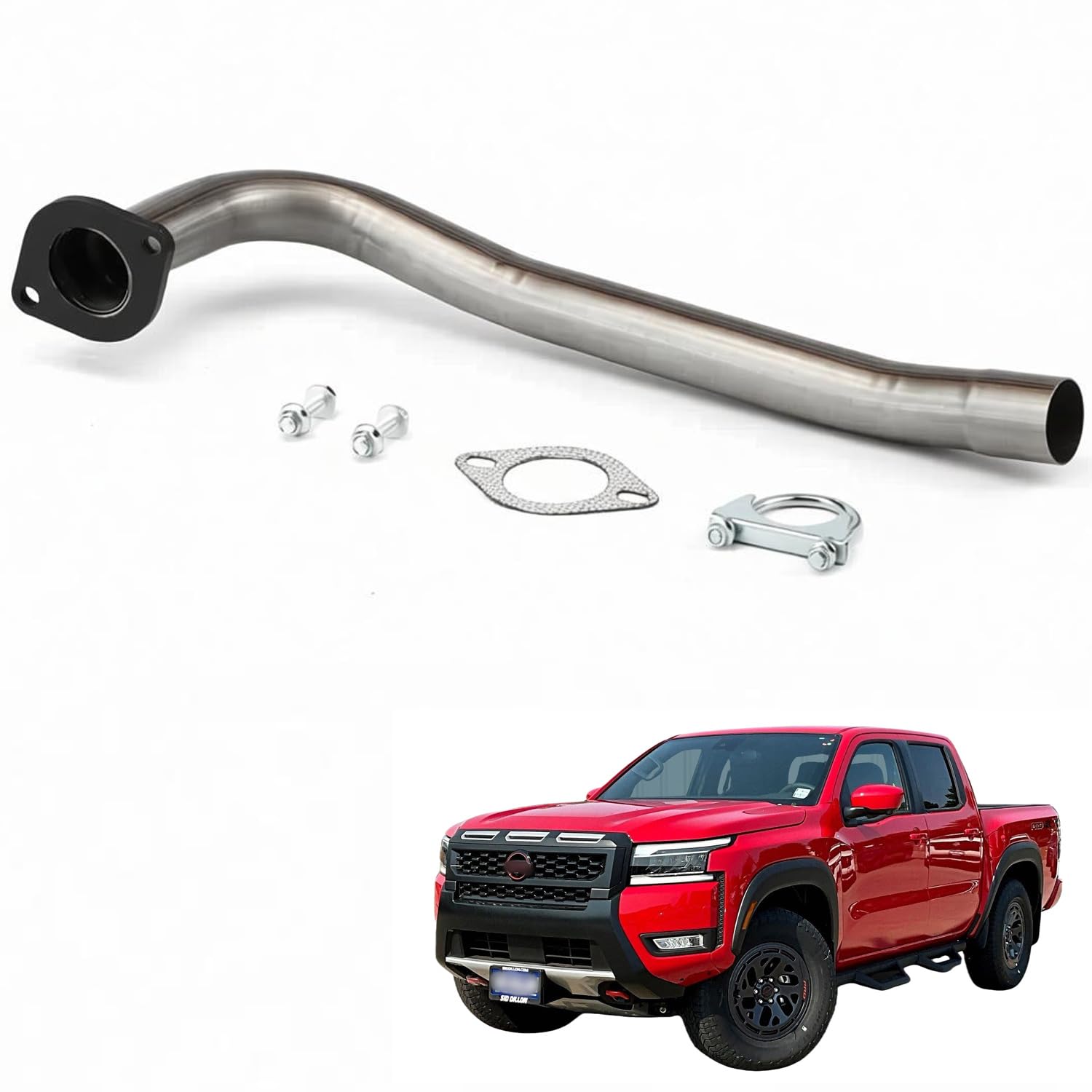 Razstdala 53719 100% Match OEM Stainless Steel Flex Exhaust Pipe For 2005-2012 Pathfinder 4.0L; 2005-2015 Xterra 4.0 L; 2005-2019 Frontier 2.5L; 2005-2019 Frontier 4.0L; 2009-2012 Suzuki Equator 2.5L