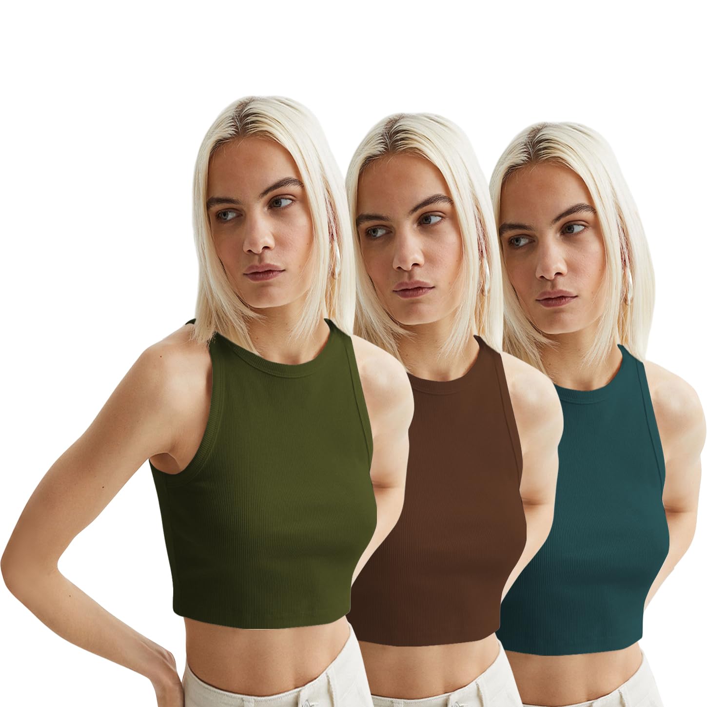 Toochki Tops for Women Crop Top for Women's Tank Activewear Tee Sports Western Casual Cotton Camisole Pack of 3 Combo-picture-10