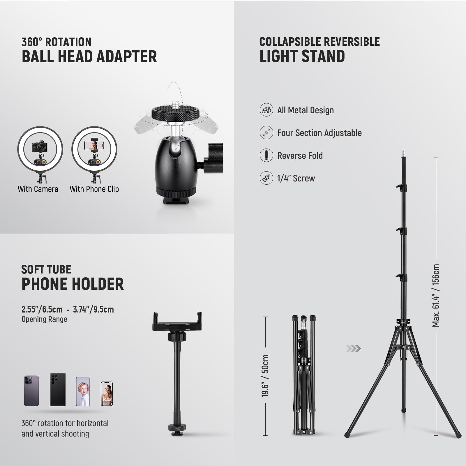 NEEWER Ring Light 18inch Kit: 55W 5600K Professional LED with Stand and Phone Holder, Soft Tube & Bag for Tattoo Lash Extension Barber Makeup Artist Studio Video Photography Lighting, RL-18: NEEWER RL45C 18" Edge Lit 45W RGB LED Ring Light with Phone Tripod Stand Remote CRI95+ 3100lux/0.5m 2500K–10000K 360° Full Colors App/2.4G Control Compatible with iPhone Selfie Makeup Video Recording