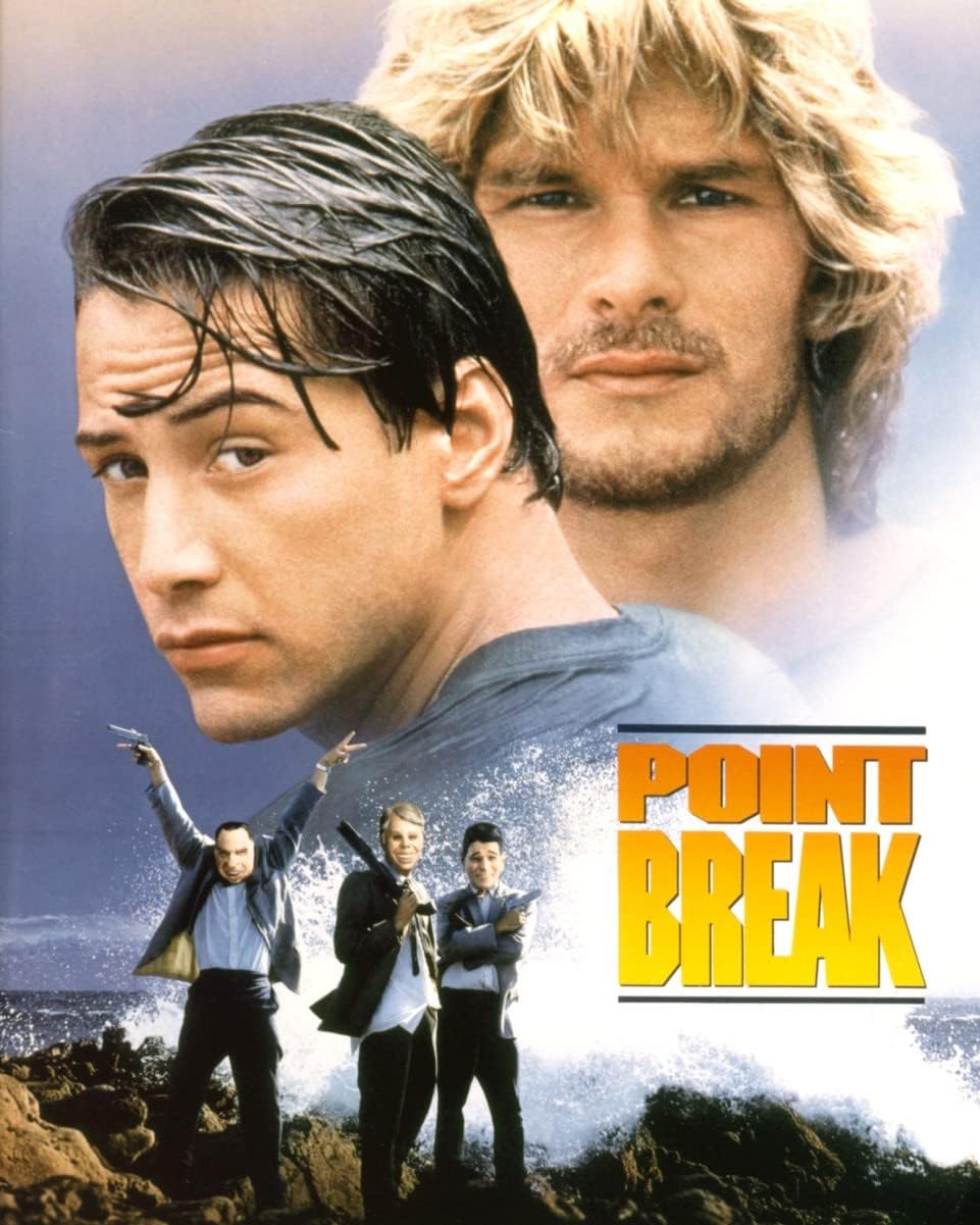 Amazon.com: Point Break (1991) Keanu Reeves, Patrick Swayze Artwork ...
