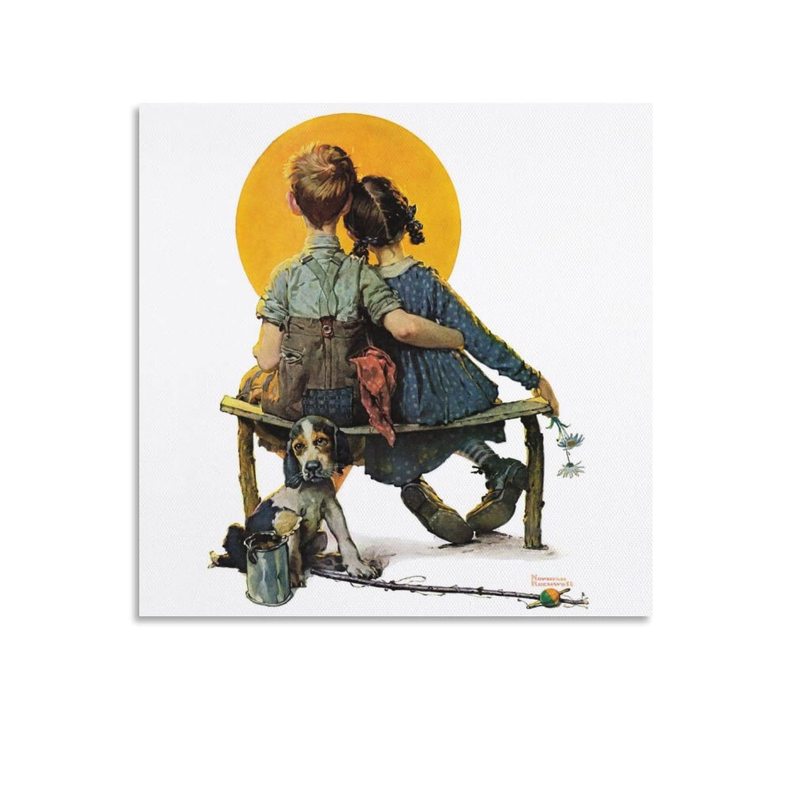 XILENY Norman Rockwell Artist Poster(10) Poster Cool Artworks Painting Wall Art Canvas Prints Hanging Picture Home Decor Posters Gift Idea 16x16inch(40x40cm)