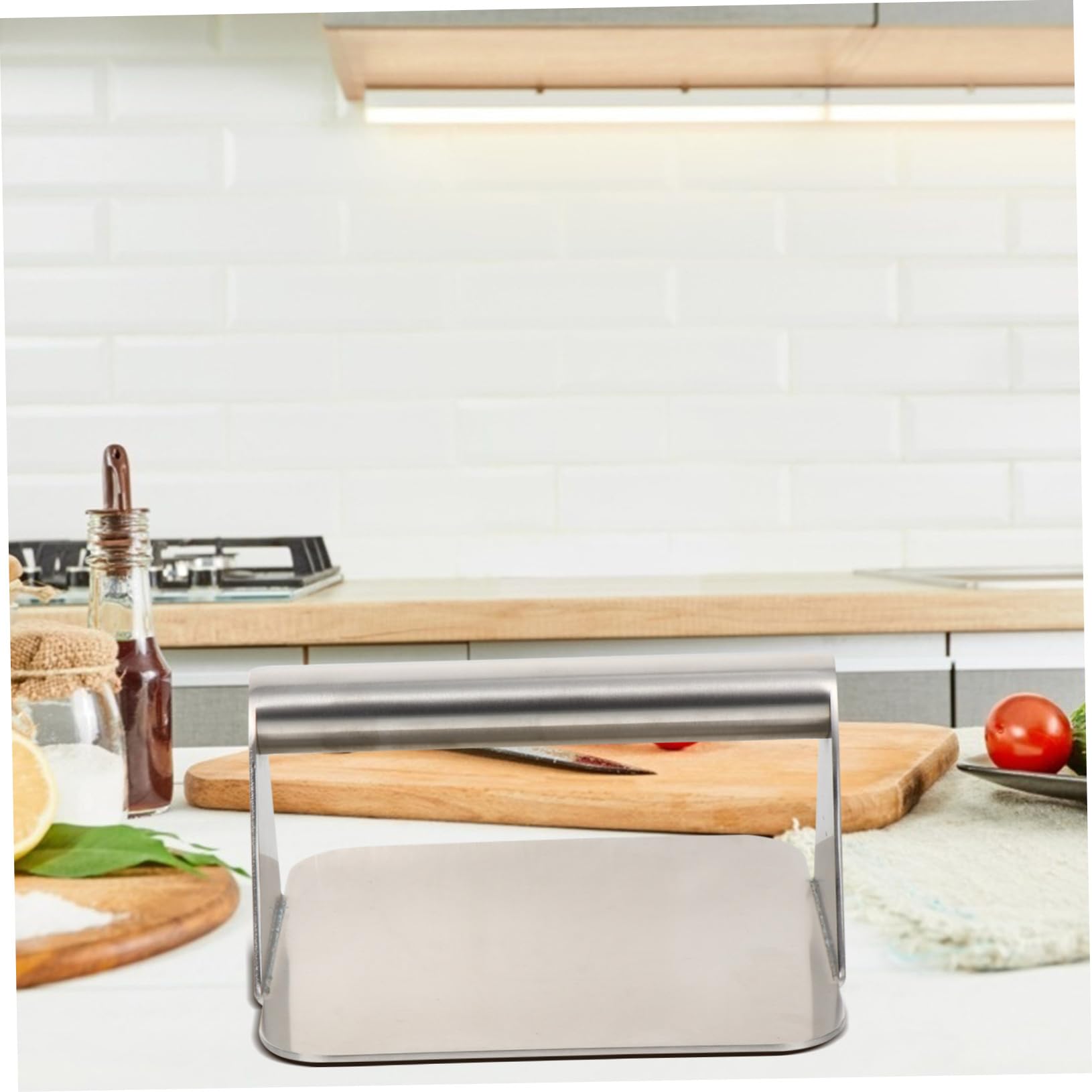 ABOOFAN 1 PC Stainless Steel Meat Presser Tool Cake Making Gadget for Burger and Dumpling Preparation Non Stick Surface for Easy Cleaning Kitchen Essential