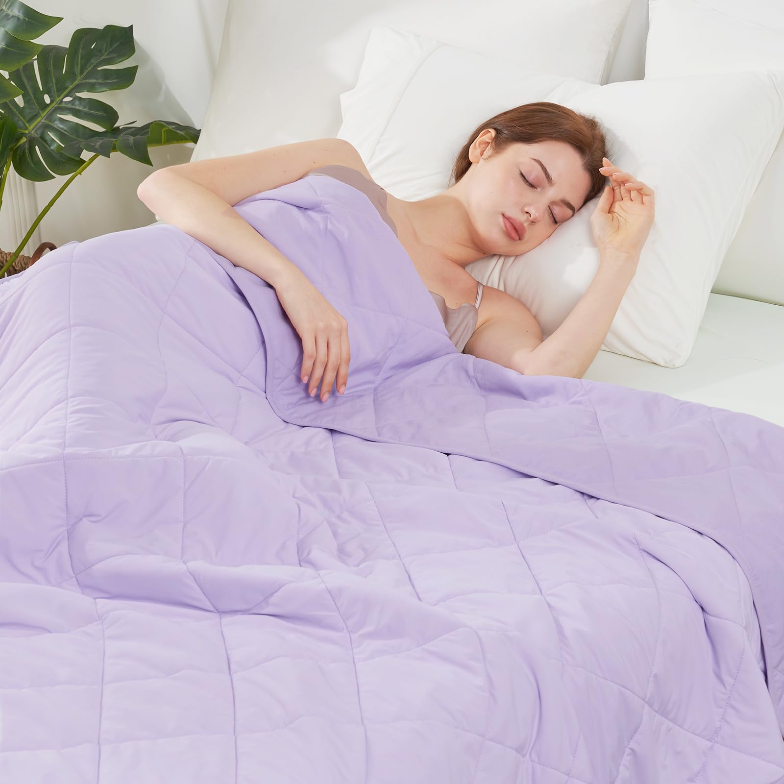Cozy Bliss Cooling Throw Blanket for Hot Sleepers 50"x70", Q-Max 0.4 Cooling Comfort, Cold Blankets for Night Sweats Sleeping, Ultra-Cool Lightweight Breathable Summer Blanket for Couch Bed, Purple