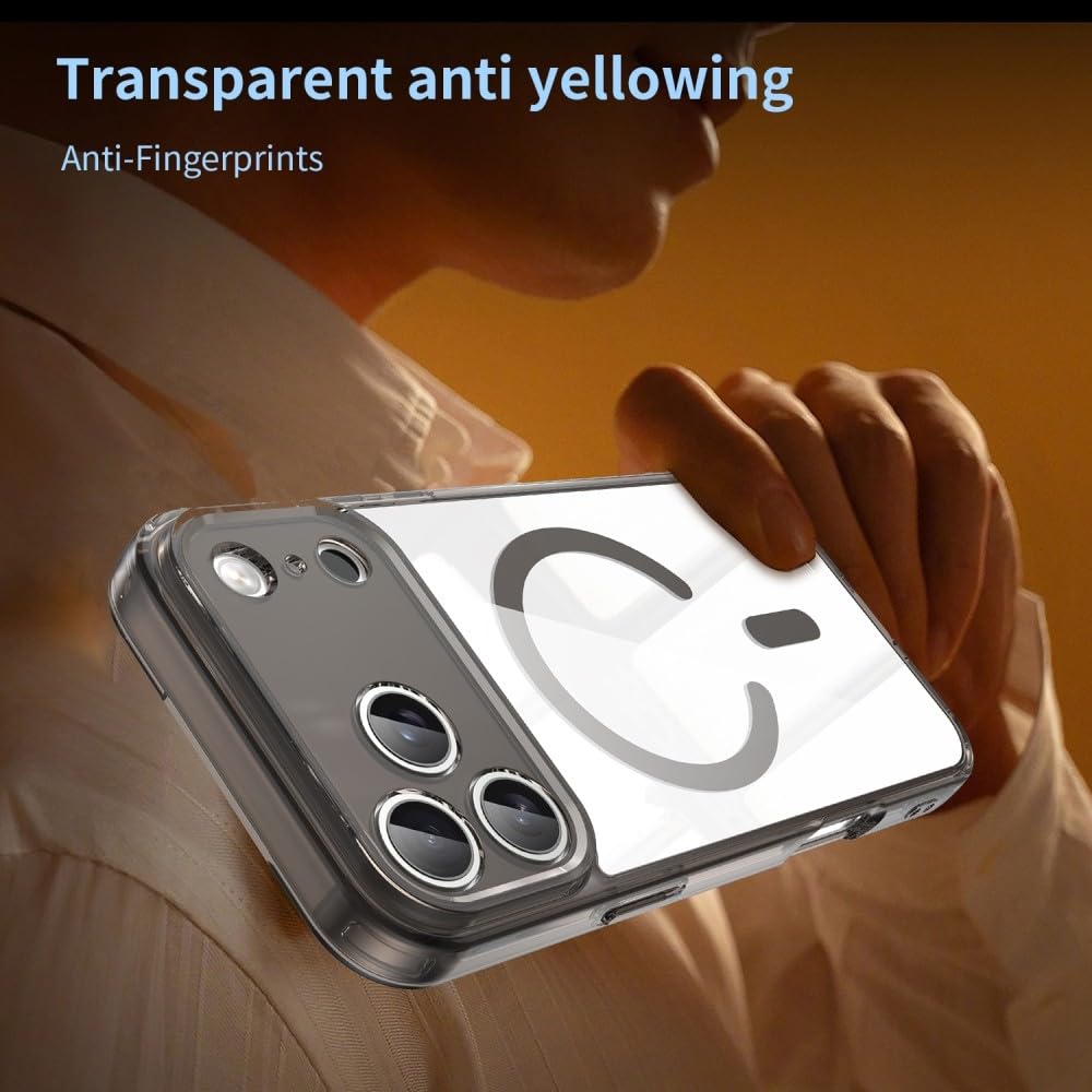 Generic Custodia compatibile con iPhone 16 Pro (colore: trasparente) Custodia Magneitc antiurto in silicone trasparente