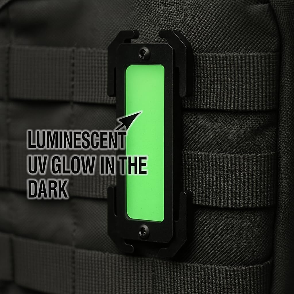 ONE Shear® Glow-in-the-Dark MOLLE Markers – Tactical 1” Web Gear Attachments for Vests, Patch Panels, Backpacks & Outdoor EDC – MOLLE Accessories & Glow Gear – 2 Pack image 2