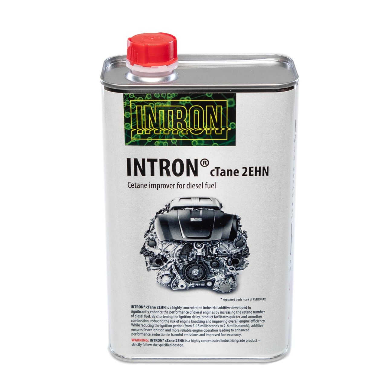 INTRON cTane 2EHN Booster Numero di Cetano 1000 ml | Diesel Premium | Purezza 99% | +6–7 Punti di Cetano | Qualità Raffineria | Per Tutti i Motori Diesel | Made in Europe