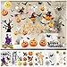 HOWAF 43pcs Halloween Fenster Aufkleber Fledermaus Katze Hexe Geister K¨¹rbis Wandaufkleber Fenster Sticker f¨¹r Halloween Party Dekorationen Horrible Halloween deko