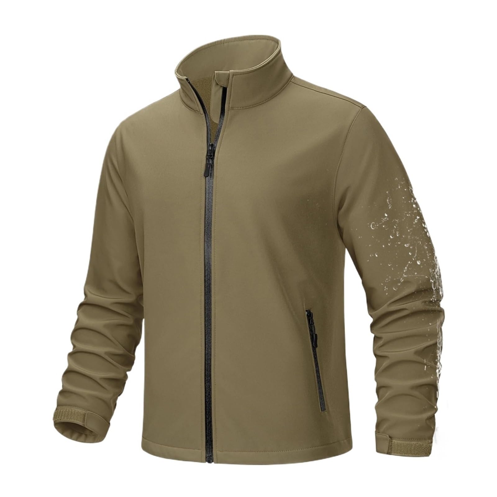 Chaqueta Softshell con forro polar for hombre, cremallera completa, ideal for lluvia, trabajo al aire libre, primavera, trekking, senderismo, cortavientos Para Hombre(Color 3,M)