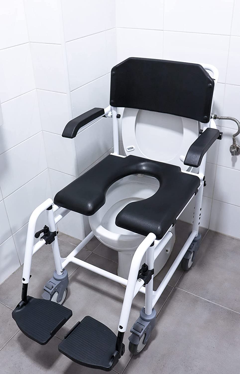 App Life Sedia Doccia Anziani con Ruote Carrozzina WC Disabili Sedia Bagno per Anziani Multifunzione Sedia a Rotelle Foro bagno