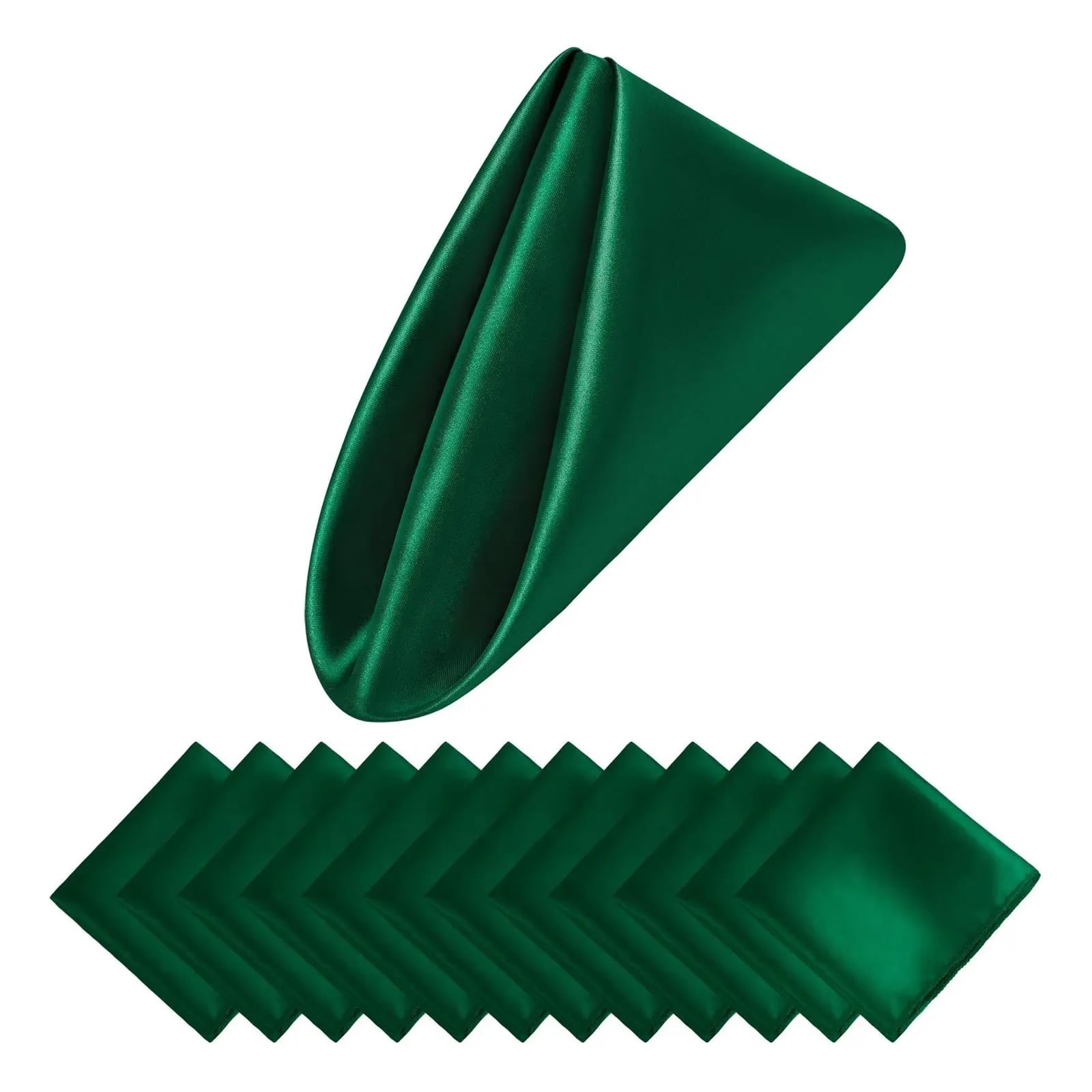 Jfnklfg 30Pcs Dark Green 30Pcs 30X30cm Wedding Green Satin Napkin Soft Table Napkins For Romantic Party Dinner Decoration