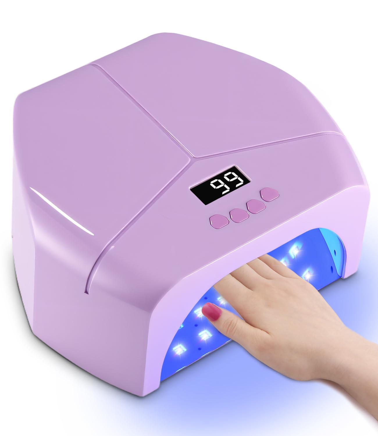 Lampara Uñas Semipermanentes, Lampara UV Led Uñas con 72 LEDS, Secador de Uñas Profesional con 4 Temporizadores y Sensores Automáticos, Lampara de Uñas