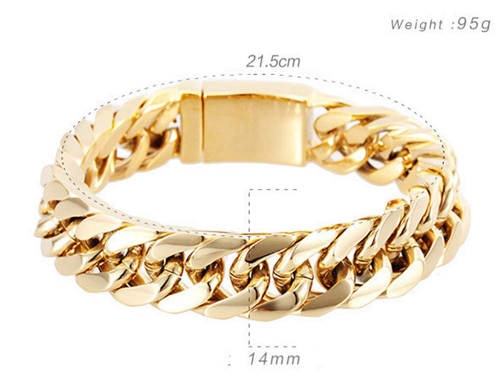 Mode Titan Stahl Armband, 18 Karat Vakuum Beschichtung Armband Persönlichkeit Herrschsüchtig Männer Titanium Stahl Armband, Geburtstage, Jahrestage oder eine Überraschung Exquisit, Golden