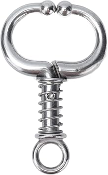 Cow Nose Pliers, Stainless Steel Cattle Nose Clamp Bull Cow W Spring Animal Traction Cattle Equipment Cow Farm Equipment for Farm (Large W spring bull nose ring)