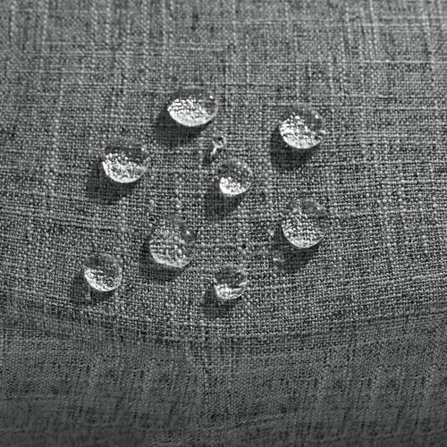 FIBORIA Nappe Ronde 140 cm Tissu épais Effet Lin de Diamètre Gris Moderne 300 g/m² Nappes Tissu Déperlant Lavable Protection de Table pour...