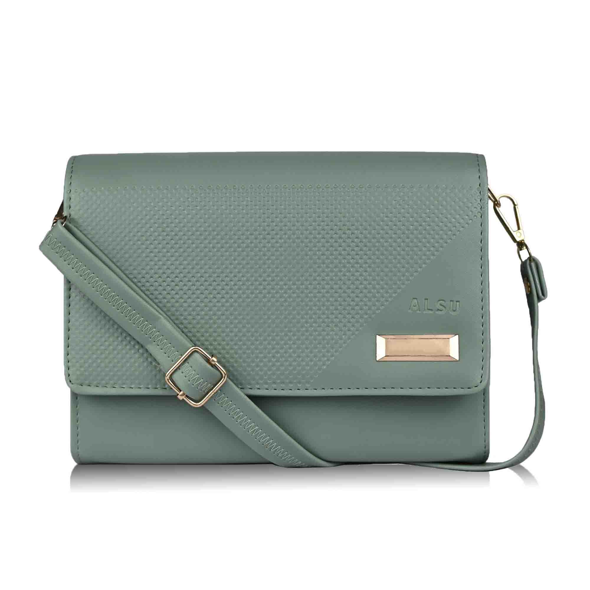 ALSU Women's trendy Sling Bag | handbag | purse | crossbody bag| side bag| deattachable straps| adjustable straps |card slots | phone pocket| zipper pocket| embossed design
