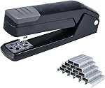 M&G Cute Swing-Arm Swivel Stapler with 1000 Staples, 360 Degree Rotate Desk Stapler, 25 Sheets Capacity, Jam Free, Desktop Stapler for Book and Booklet Binding (Yellow)