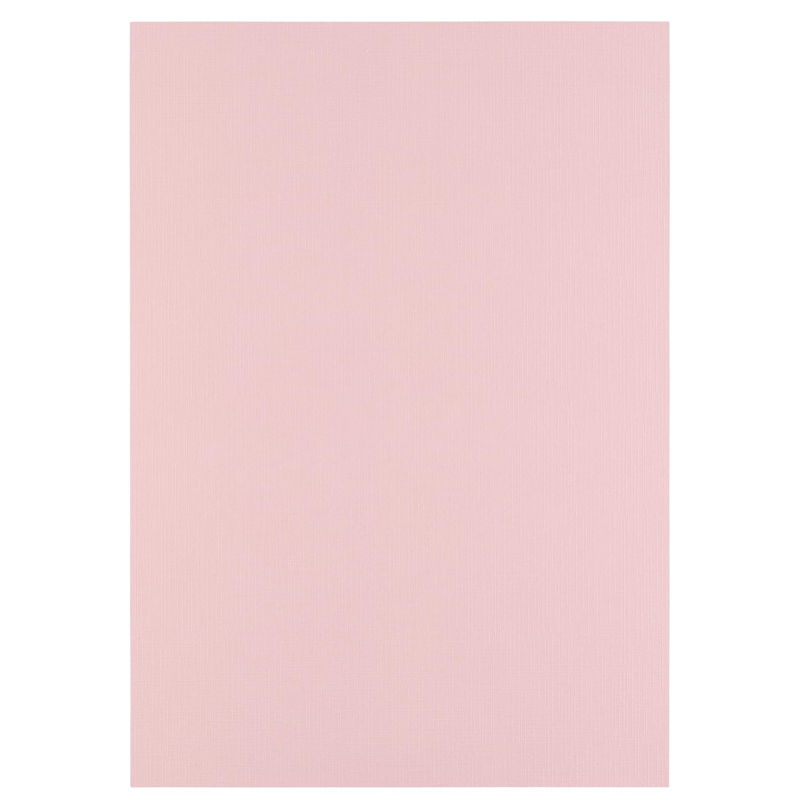 Florence Linen Cardstock A4 Pink (Rose) - 10 Sheets of 250 GSM Coloured Paper - Card Making Supplies for Scrapbooking and Other Crafts