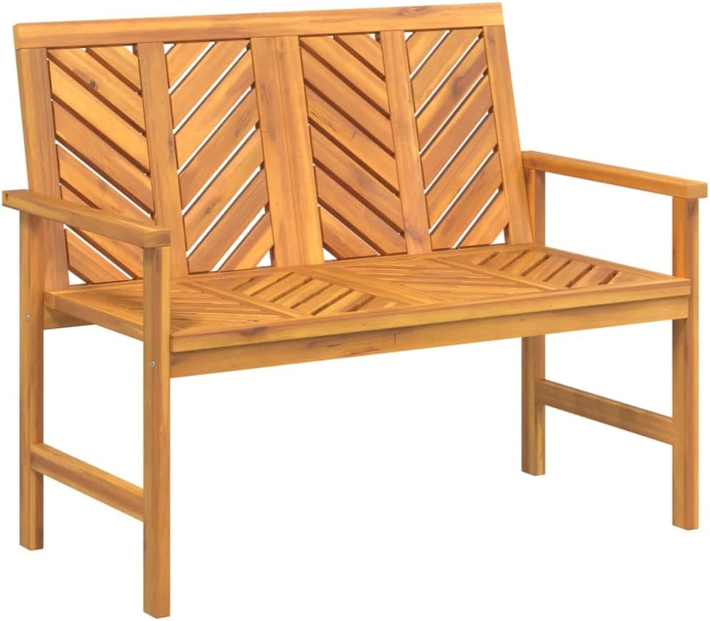 2 Piece Patio Lounge Set Solid Wood Acacia,Acacia Wood Patio Lounge Set with Chevron Pattern Slats for Backyard and Garden