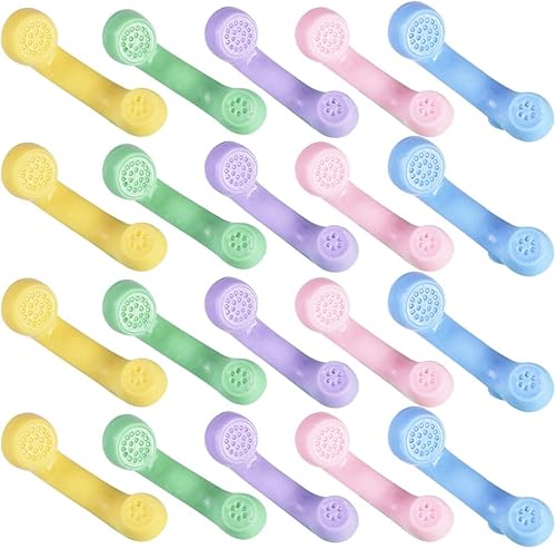 25 modelos de teléfono retro en miniatura, resina plástica de colores surtidos, accesorios de teléfono para casa de muñecas para manualidades,