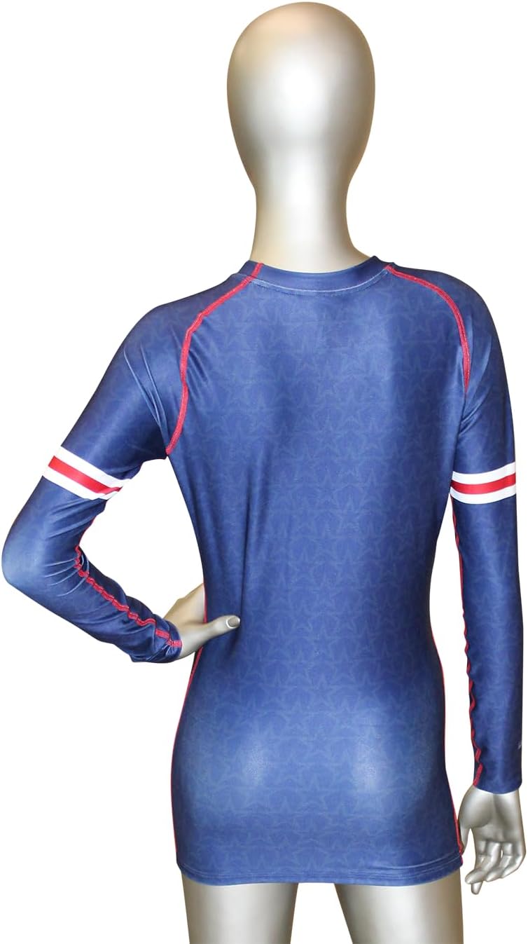 Matman USA The U.S.A. Series Unisex MMA Wrestling Long Sleeve Rash Guard Compression Shirt (US, Alpha, XX-Small, Regular, Regular, Blue, The Stripes)