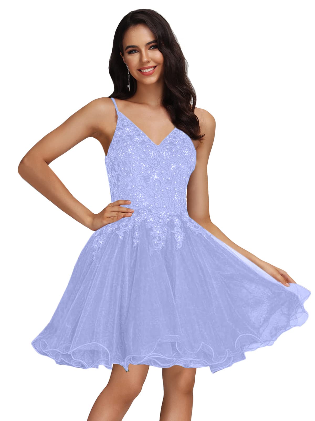 MllesReve Tulle Homecoming Dresses Teens Lace Beaded Party Dress Juniors Short Prom Dresses