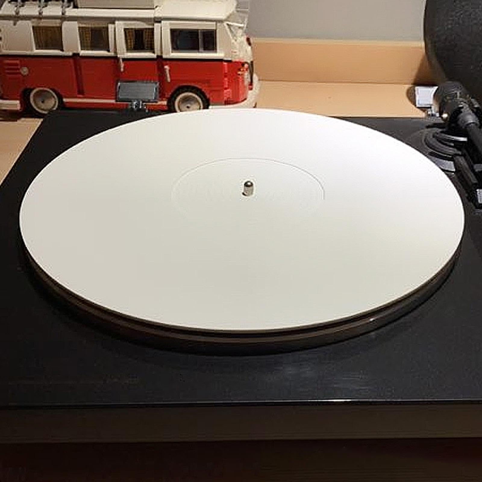 Set di 2 tappetini per giradischi in acrilico da 30,5 cm, per giradischi in vinile, bianco, diametro: 29,5 cm