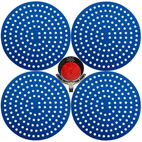 Viwehots Silicone Air Fryer Lines 4 Pack Easy Clean Reusable Silicone Air Fryer Liners Air Fryer Accessories, Non Stick, Round AirFryer Accessory Parchment Replacement -Dia 8" Silicon Liners Navy Blue Cover