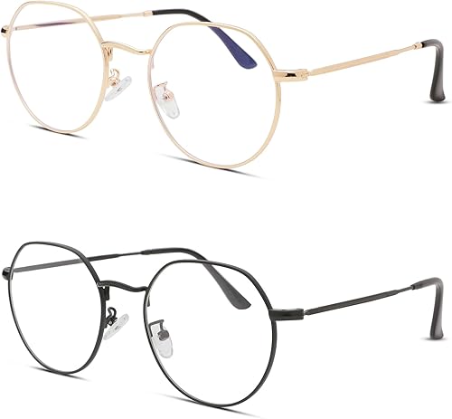 Miniatura 1 de Pro Acme Gafas redondas de moda Metal Clear Lens Frame Vintage Unisex Gafas 53MM