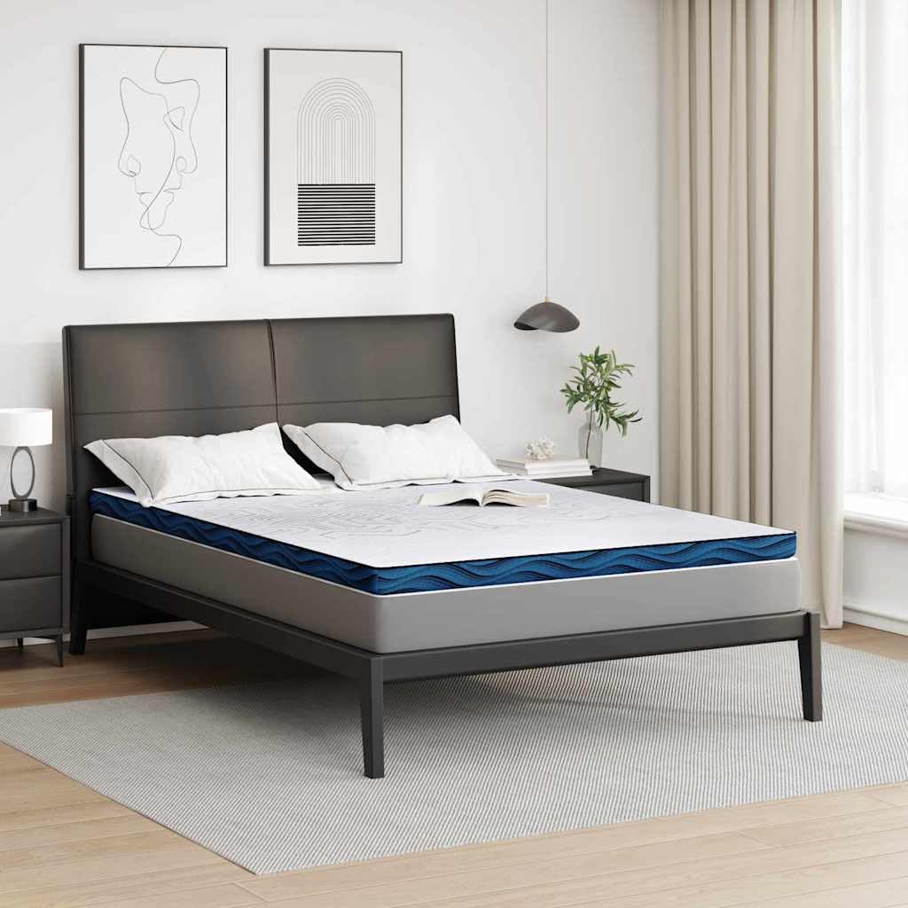 Cubrecolchón blanco 140 x 190 cm de espuma con memoria con funda Jacquard, sobrecolchón de espuma de poliuretano de alta densidad para comodidad y apoyo, ideal para dar vida a un viejo
