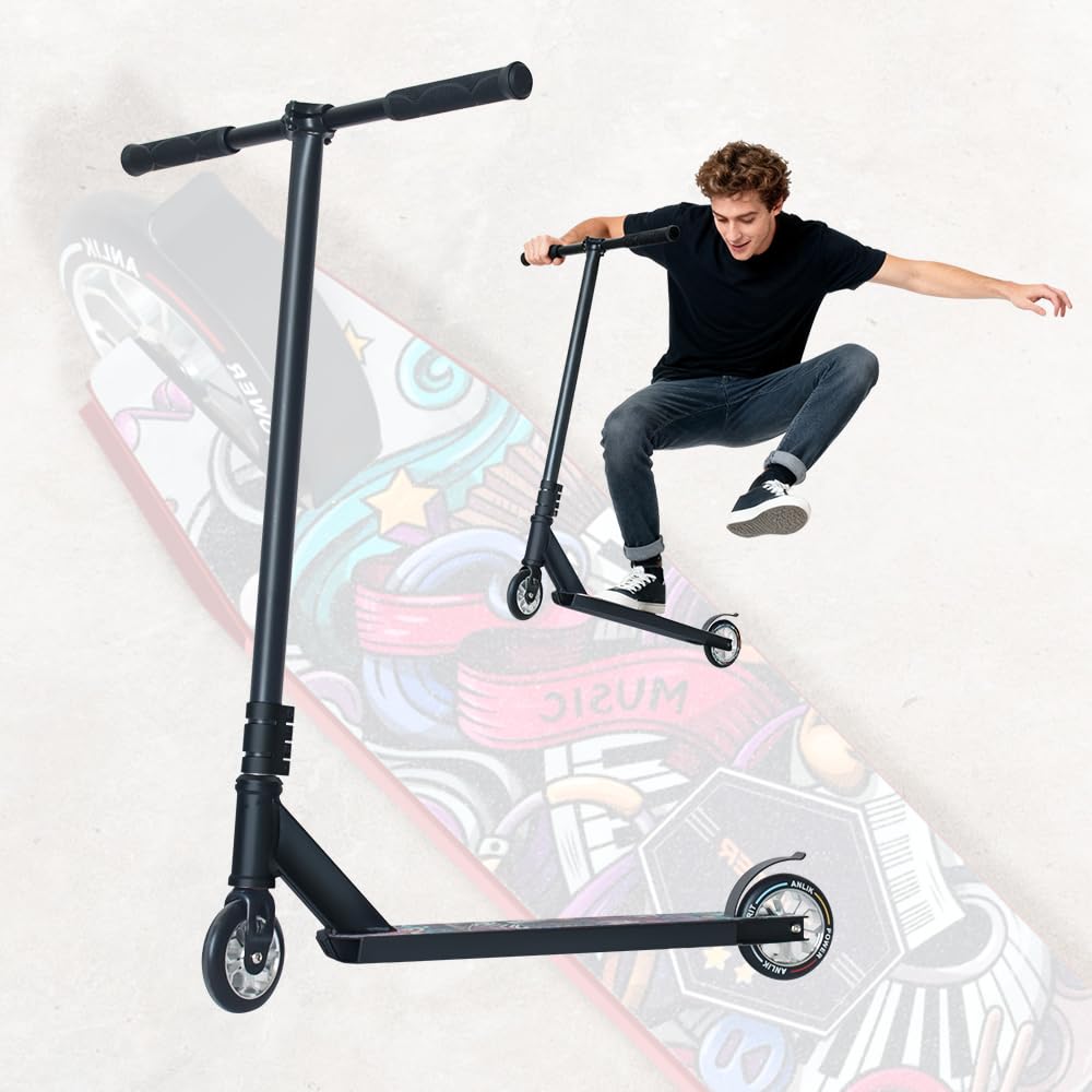 Pro Freestyle Stunt Scooter – Lightweight Aluminum Trick Kick Scooter with 110mm Wheels, Reinforced T6 Deck &amp; ABEC-9 Bearings | Kids, Teens &amp; Adults 8+