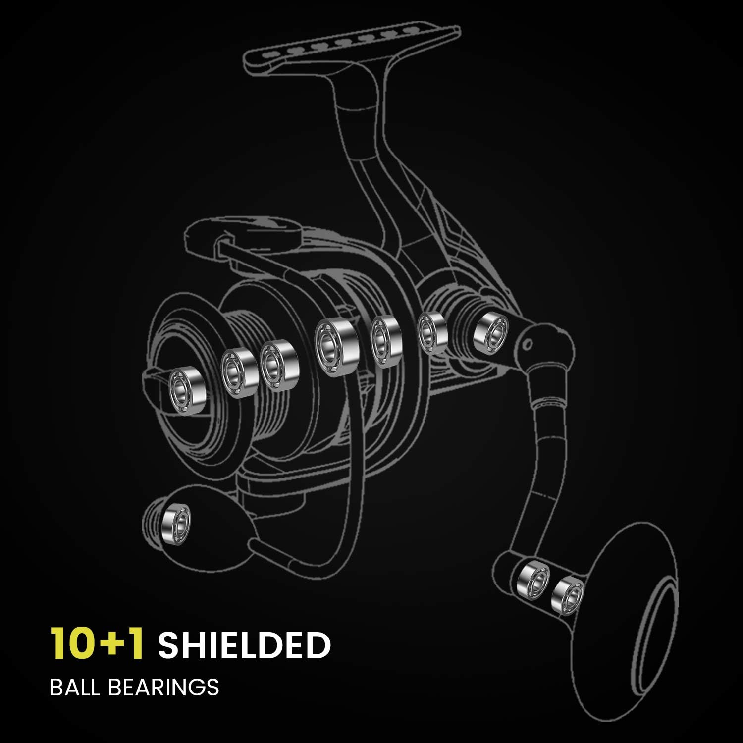 Magreel Spinning Reel Fishing Reel with Spare Plastic Spool, 10+1 Stainless Steel Shielded Bearings, High Gear Ratio7.1:1/6.7:1 CNC Aluminum Alloy Spool Large Rubber Knob