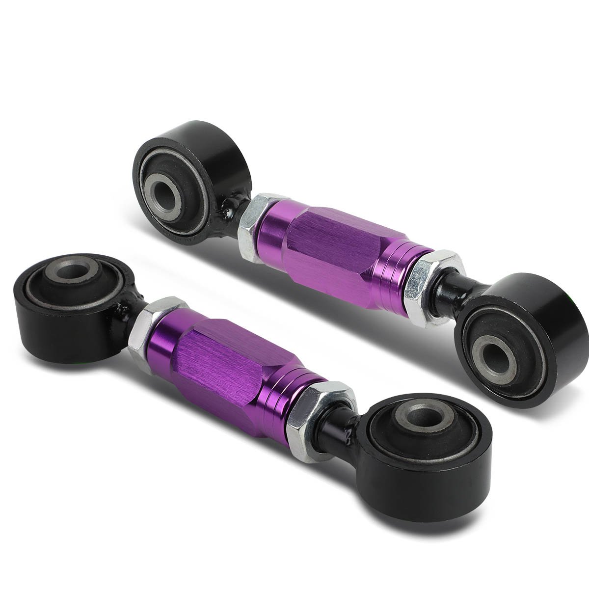 Auto Dynasty Aluminum Rear Lower Toe Adjustment Kit Purple Control Arms Compatible with Civic Integra CRX Del Sol
