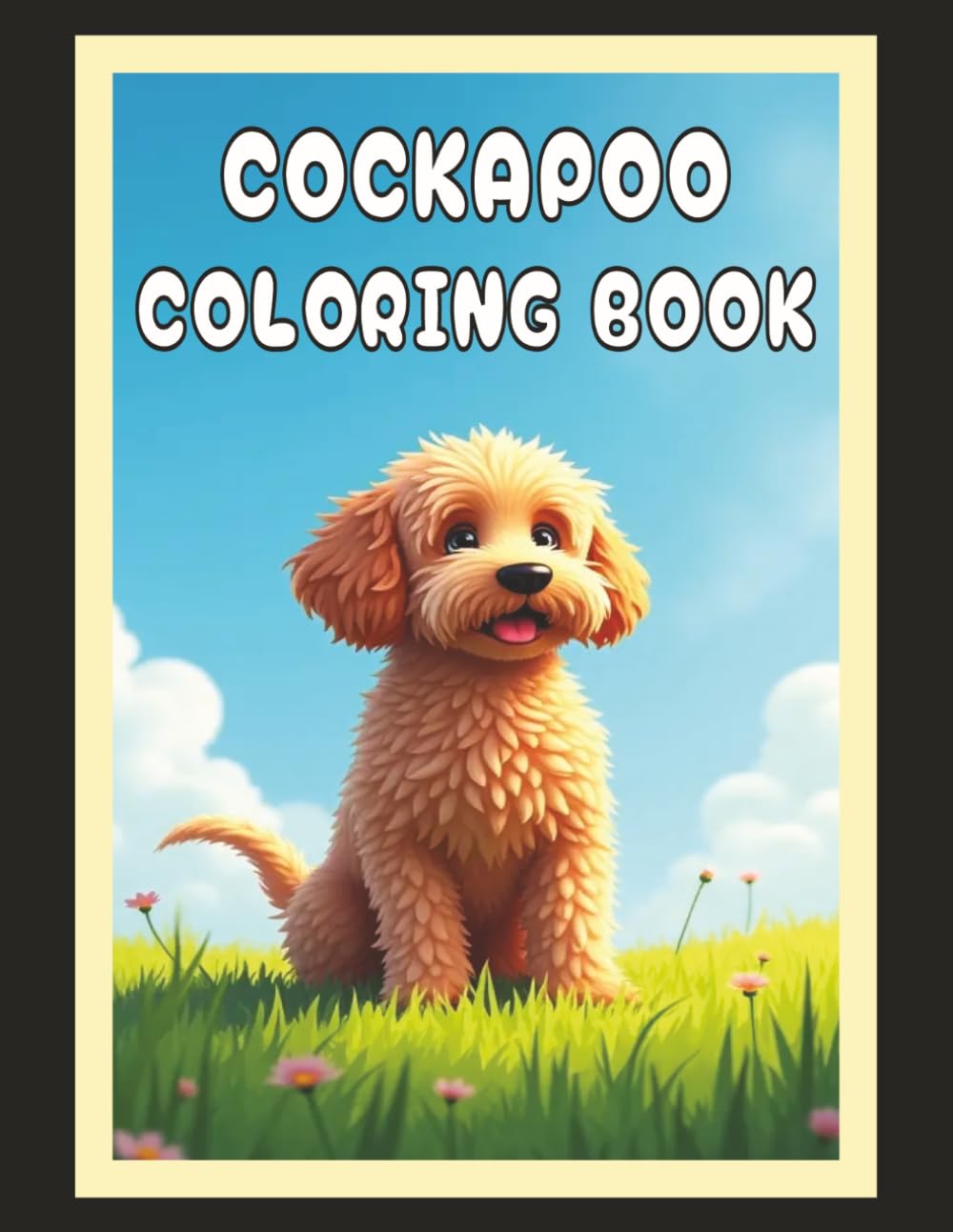 Cockapoo Coloring Book: Realistic Dog & Puppy Picture Pages with 60 Lined Drawings of Doggy Outdoor Adventures in Park, Mountain, City, Lake, Snow, ... Scenes + More | Art Gift for Kids and Adults