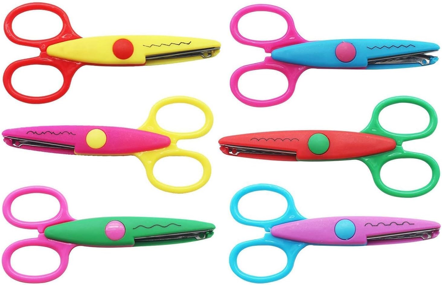 6 Pairs Paper Edge Scissors, Craft Scissors and Safe Scissors Colourful Craft Art Scissors Toddler Scissors for DIY Photos Album Scrapbooking 6 Pairs Paper Edge Scissors, Craft Scissors and Safe Scissors Colourful Craft Art Scissors Toddler Scissors for DIY Photos Album Scrapbooking