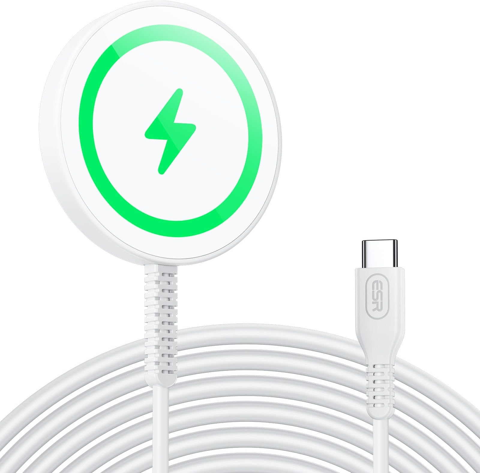 Magnetic Wireless Charger, Magsafe Charger Compatible with iPhone 17/17e/16/15/14/13/12, Samsung Galaxy S26 Series, AirPods 4/3/AirPods Pro, Strong Magnetic Lock, White