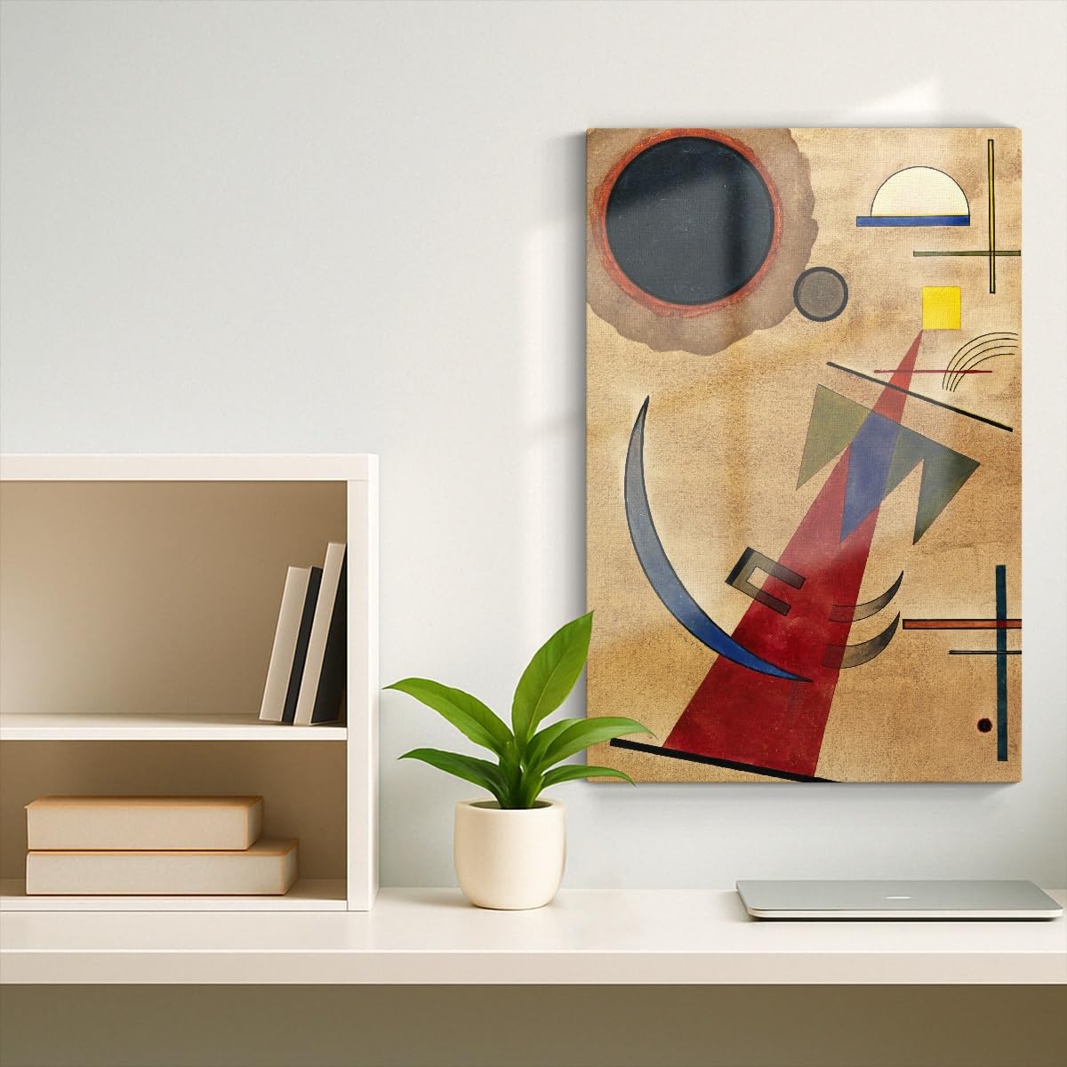 Artenor Quadro Kandinsky Wassily Rosso in forma appuntita, 67 x 100 cm - Made in Italy, Quadri Moderni Soggiorno, Camera da Letto, Cucina, Poster da Parete, Decorazioni Casa