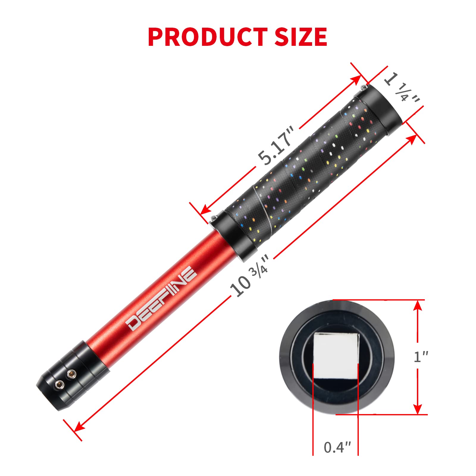 Outils de tournage du bois Poignée souple avec trou carré (10mmX10mm) pour tour à bois en carbure(Rouge)