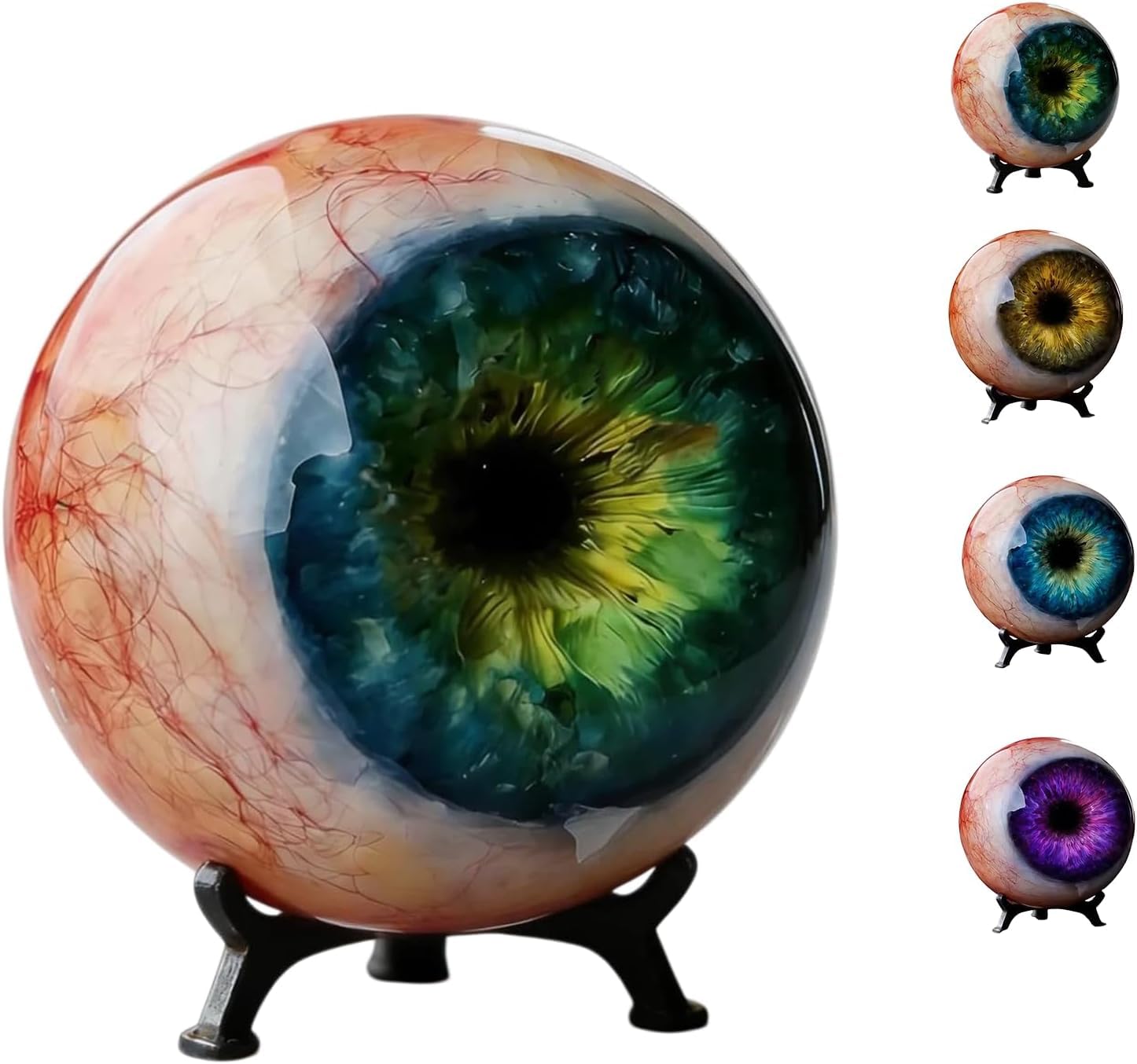 Aukojoy Hyper-Realistic Monsters Eye Decor, Scary Realistic Eyeball Ornament, Creepy Monsters Eye Sculpture Ornament, Unique Creepy Eye Figurine Gift for Halloween Gothic Home and Decor Lovers