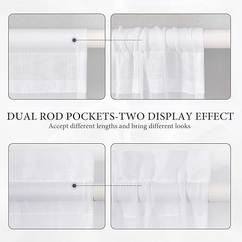 Vista 72 de MIULEE - Cortinas semitransparentes para puerta francesa de 2 paneles