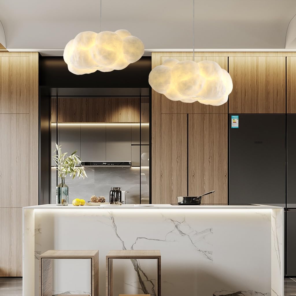 Lustre Creative Cotton Cloud Suspension Luminaire Romantique Décoration Intérieure Hauteur Réglable 1 Lampe Blanc Lampe Suspendus E27 Convient pour Hôtel Restaurant Chambre Salon Éclairage (S