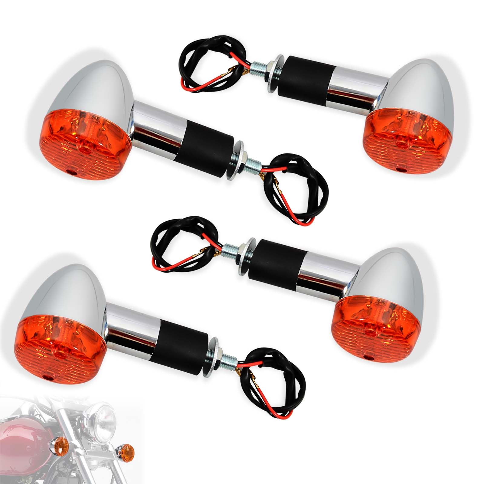 Amazon.com: WOWTK Turn Signal Lamp Set Front and Rear for Kawasaki
